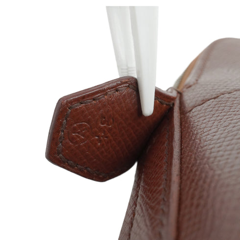 HERMES BOLIDE 31 MARRON FONCE COUCHEVEL HAND SHOULDER BAG 1995 CIRCLE Y GOLD HARDWARE 90344572