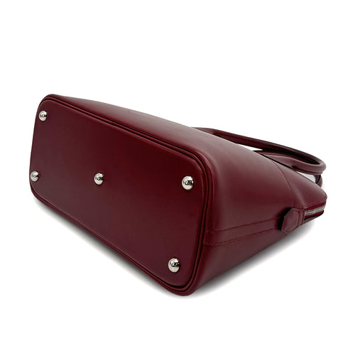 HERMES BOLIDE 31 ROUGE H BOXCALF HAND SHOULDER BAG 2000 SQUARE D PALLADIUM HARDWARE 90323086