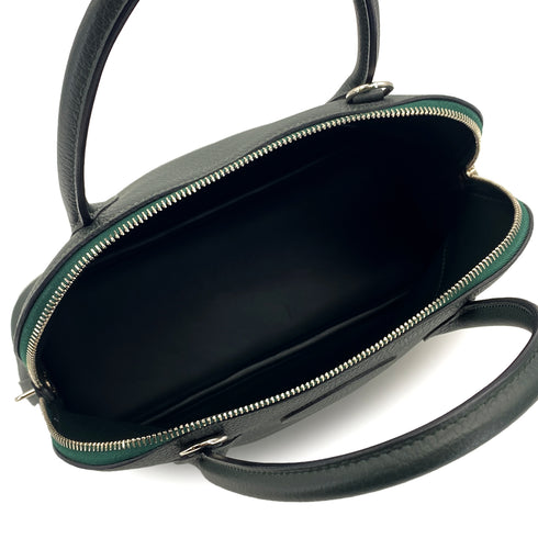 HERMES BOLIDE 31 VERT FONCE TAURILLON CLEMENCE HAND SHOULDER BAG 2015 T STAMP PALLADIUM HARDWARE 90323973