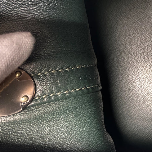 HERMES BOLIDE 31 VERT FONCE TAURILLON CLEMENCE HAND SHOULDER BAG 2015 T STAMP PALLADIUM HARDWARE 90323973