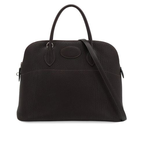 HERMES BOLIDE 35 EBENE FJORD HAND SHOULDER BAG 2006 SQUARE J PALLADIUM HARDWARE 90348414