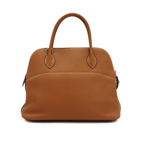 HERMES BOLIDE 35 GOLD TAURILLON CLEMENCE HAND SHOULDER BAG 2013 SQUARE Q PALLADIUM HARDWARE 90334128