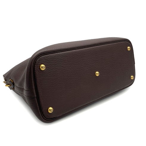HERMES BOLIDE 35 HAVANE FJORD HAND SHOULDER BAG 1995 CIRCLE Y GOLD HARDWARE 90317921