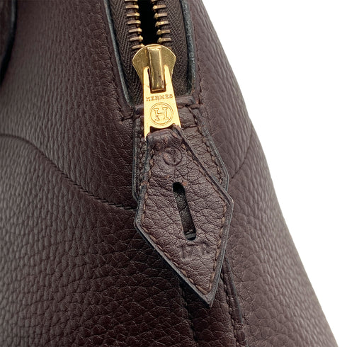 HERMES BOLIDE 35 HAVANE FJORD HAND SHOULDER BAG 1995 CIRCLE Y GOLD HARDWARE 90317921