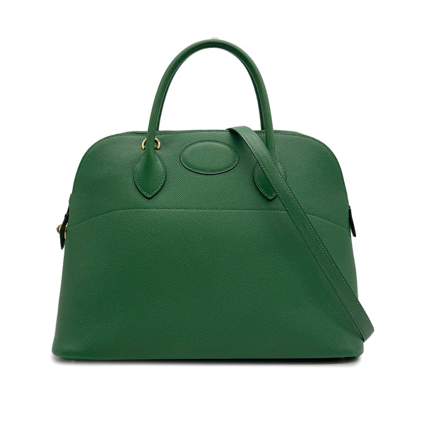 HERMES BOLIDE 35 VERT COUCHEVEL HAND SHOULDER BAG 1996 CIRCLE Z GOLD HARDWARE 90315627