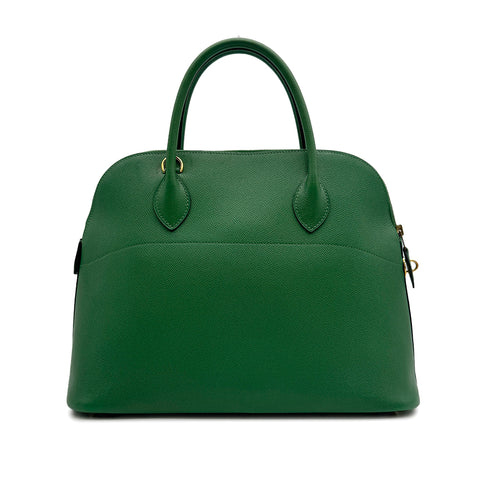 HERMES BOLIDE 35 VERT COUCHEVEL HAND SHOULDER BAG 1996 CIRCLE Z GOLD HARDWARE 90315627