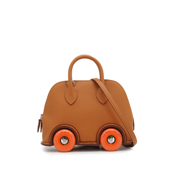 HERMES ボリード オン ホイールズ ミニ 20 2WAY ハンド ショルダー バッグ ヴォーエプソン ゴールド 2024年製 Y刻印 パラジウム金具 90332911