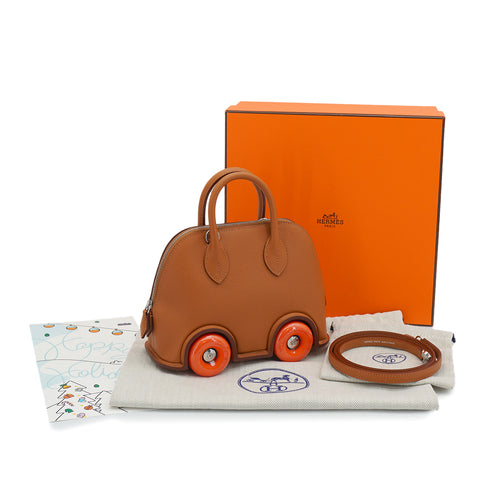 HERMES BOLIDE ON WHEELS MINI 20 GOLD VEAU EPSOM HAND SHOULDER BAG 2024 W STAMP PALLADIUM HARDWARE 90332911