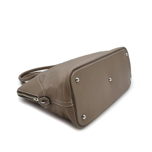 HERMES BOLIDE RELAX 40 GRIS SOURIS VEAU SIKKIM HAND BAG 2012 SQUARE P PALLADIUM HARDWARE 90312928