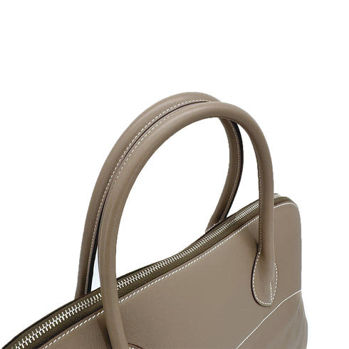 HERMES BOLIDE RELAX 40 GRIS SOURIS VEAU SIKKIM HAND BAG 2012 SQUARE P PALLADIUM HARDWARE 90312928