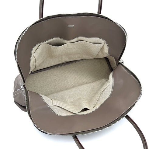 HERMES BOLIDE RELAX 40 GRIS SOURIS VEAU SIKKIM HAND BAG 2012 SQUARE P PALLADIUM HARDWARE 90312928