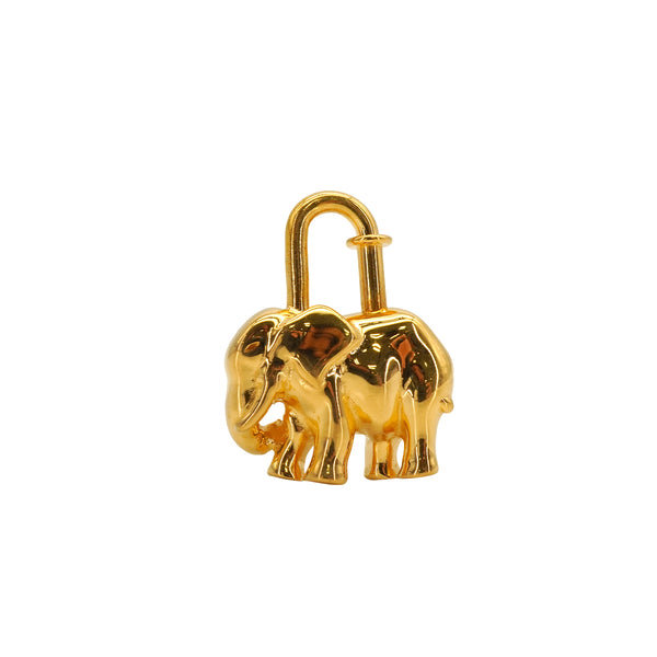 HERMES CADENA CHARM EXOTISME ELEPHANT 1988 GOLD ACCESSORY 90343336