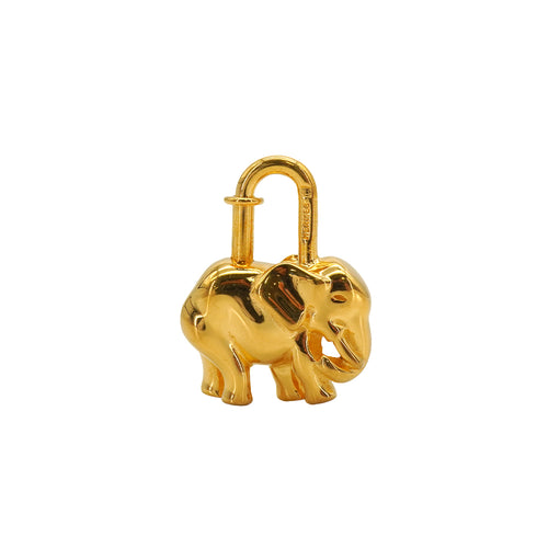 HERMES CADENA BAG CHARM EXOTISME ELEPHANT 1988 GOLD ACCESSORY 90347789