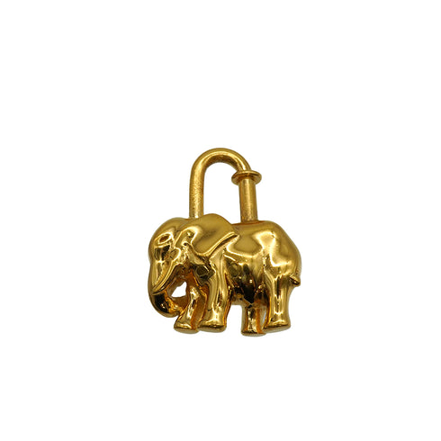 HERMES CADENA CHARM EXOTISME ELEPHANT 1988 GOLD ACCESSORY 90346685
