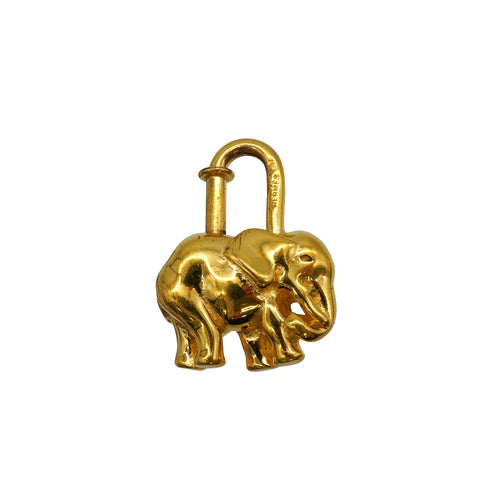 HERMES CADENA CHARM EXOTISME ELEPHANT 1988 GOLD ACCESSORY 90346686
