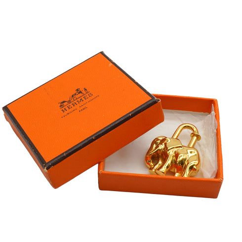 HERMES CADENA CHARM EXOTISME ELEPHANT 1997 GOLD ACCESSORY 90339665