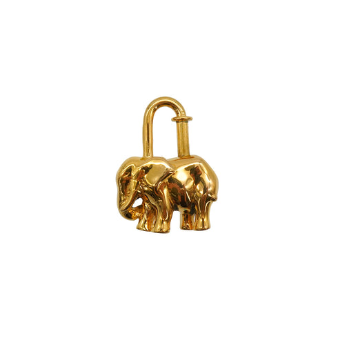 HERMES CADENA CHARM EXOTISME ELEPHANT 1988 GOLD ACCESSORY 90340514