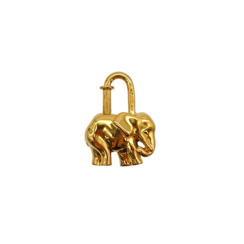 HERMES CADENA CHARM EXOTISME ELEPHANT 1988 GOLD ACCESSORY 90340514