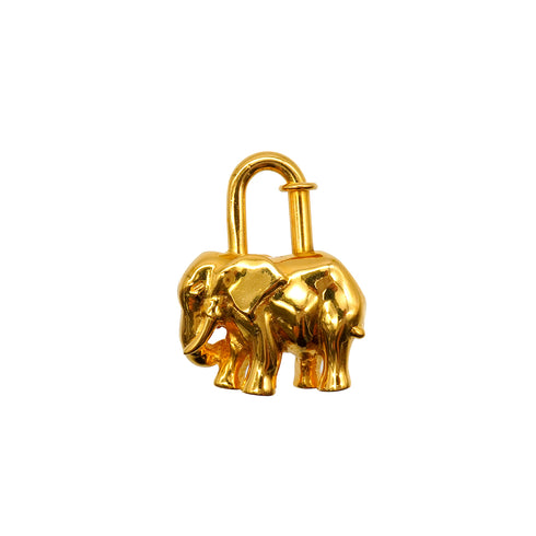 HERMES CADENA CHARM EXOTISME ELEPHANT 1988 GOLD ACCESSORY 90341273