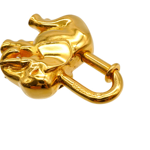HERMES CADENA CHARM EXOTISME ELEPHANT 1988 GOLD ACCESSORY 90341273