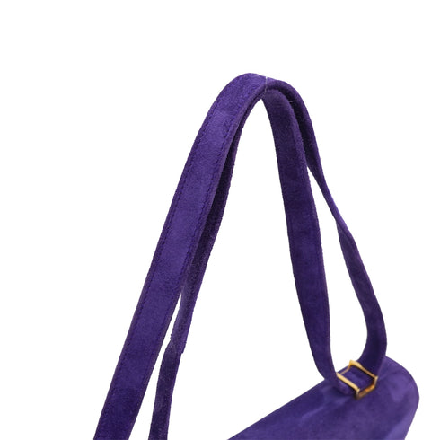 HERMES CADENA LOCK PURPLE DEBRIS CLUTCH SHOULDER BAG GOLD HARDWARE 90331397