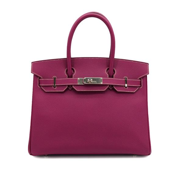 HERMES CANDY BIRKIN 30 TOSCA ROSE TYRIEN VEAU EPSOM HAND BAG 2011 SQUARE O PALLADIUM HARDWARE 90313351