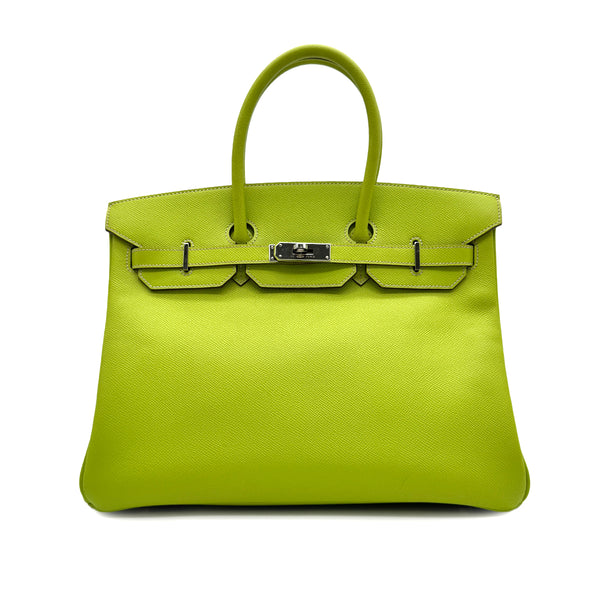 HERMES CANDY BIRKIN 35 KIWI LICHEN VEAU EPSOM HAND BAG 2011 SQUARE O PALLADIUM HARDWARE 90314554