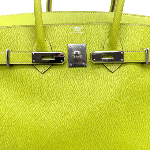HERMES CANDY BIRKIN 35 KIWI LICHEN VEAU EPSOM HAND BAG 2011 SQUARE O PALLADIUM HARDWARE 90314554