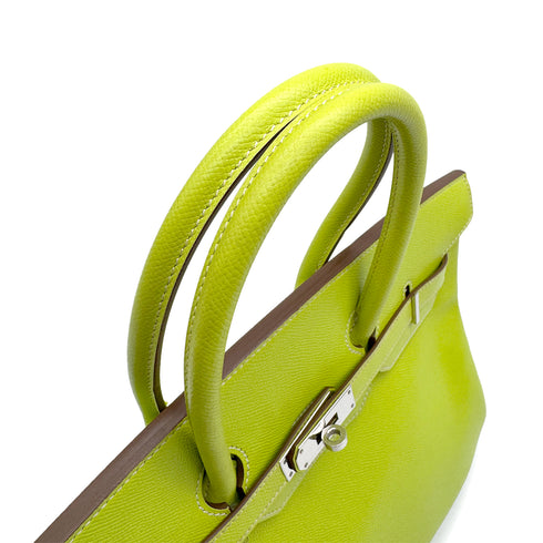 HERMES CANDY BIRKIN 35 KIWI LICHEN VEAU EPSOM HAND BAG 2011 SQUARE O PALLADIUM HARDWARE 90314554