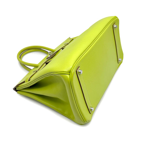 HERMES CANDY BIRKIN 35 KIWI LICHEN VEAU EPSOM HAND BAG 2011 SQUARE O PALLADIUM HARDWARE 90314554