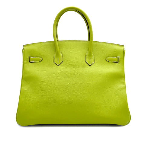 HERMES CANDY BIRKIN 35 KIWI LICHEN VEAU EPSOM HAND BAG 2011 SQUARE O PALLADIUM HARDWARE 90314554
