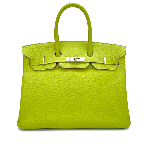 HERMES CANDY BIRKIN 35 KIWI LICHEN VEAU EPSOM HAND BAG 2011 SQUARE O PALLADIUM HARDWARE 90327981