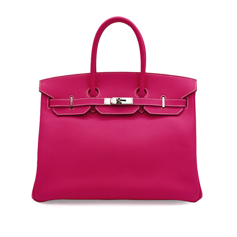 HERMES CANDY BIRKIN 35 ROSE TYRIEN RUBIS VEAU EPSOM HAND BAG 2011 SQUARE O PALLADIUM HARDWARE 90342571