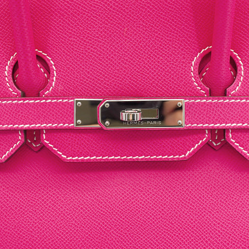 HERMES CANDY BIRKIN 35 ROSE TYRIEN RUBIS VEAU EPSOM HAND BAG 2011 SQUARE O PALLADIUM HARDWARE 90342571