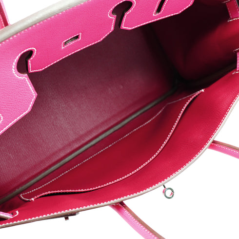 HERMES CANDY BIRKIN 35 ROSE TYRIEN RUBIS VEAU EPSOM HAND BAG 2011 SQUARE O PALLADIUM HARDWARE 90342571
