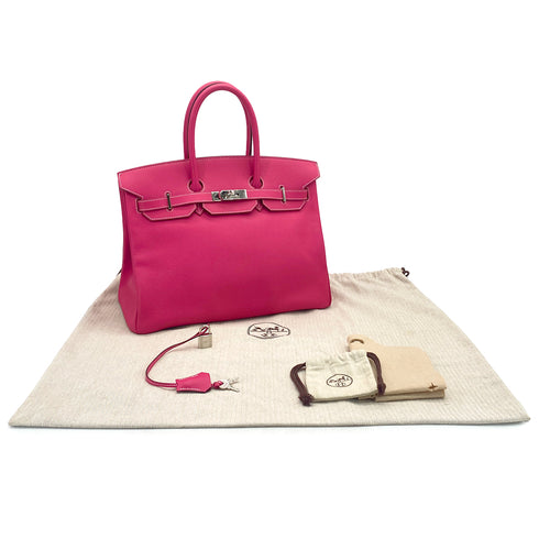 HERMES CANDY BIRKIN 35 ROSE TYRIEN RUBIS VEAU EPSOM HAND BAG 2011 SQUARE O PALLADIUM HARDWARE 90326207