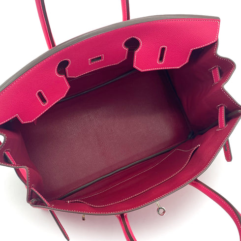 HERMES CANDY BIRKIN 35 ROSE TYRIEN RUBIS VEAU EPSOM HAND BAG 2011 SQUARE O PALLADIUM HARDWARE 90326207