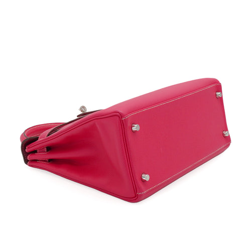 HERMES CANDY KELLY 28 RETOURNE ROSE TYRIEN RUBIS VEAU EPSOM HAND SHOULDER BAG 2013 SQUARE Q PALLADIUM HARDWARE 90350399