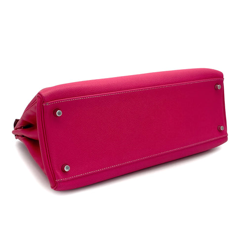 HERMES CANDY KELLY 35 RETOURNE ROSE TYRIEN RUBIS VEAU EPSOM HAND SHOULDER BAG 2011 SQUARE O PALLADIUM HARDWARE 90326844