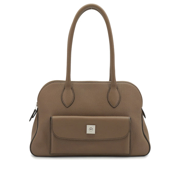 HERMES CARABAS 35 ETOUPE TOGO HAND BAG 2010 SQUARE N PALLADIUM HARDWARE 90345989