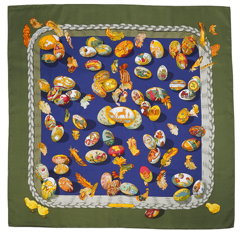 HERMES CARRE 90 COUVEEE D'HERMES SCARF SILK MULTICOLOR GREEN 90343252