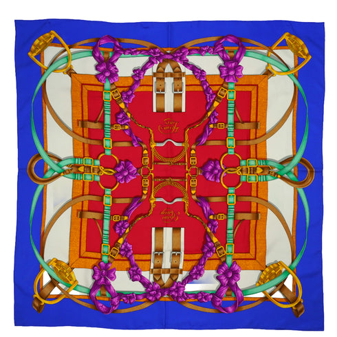 HERMES CARRE 90 GRAND MANEGE SCARF SILK MULTICOLOR 90343253