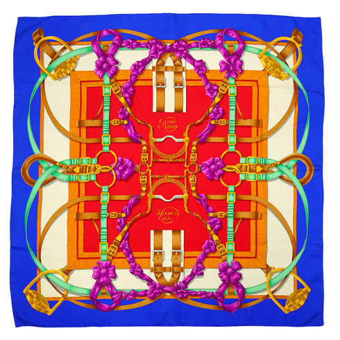 HERMES CARRE 90 GRAND MANEGE SCARF SILK MULTICOLOR 90345075