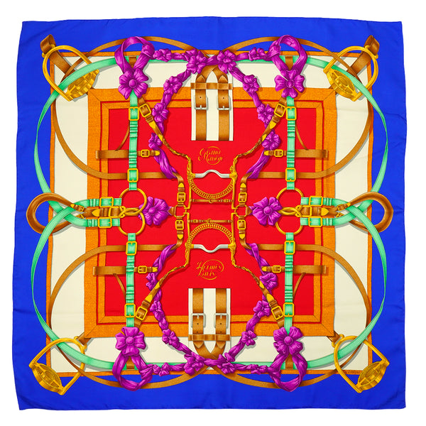 HERMES CARRE 90 GRAND MANEGE SCARF SILK MULTICOLOR 90345075