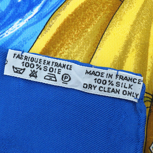 HERMES CARRE 90 SCARF CHRISTOPHE COLOMB BLUE MULTICOLOR SILK 90345088