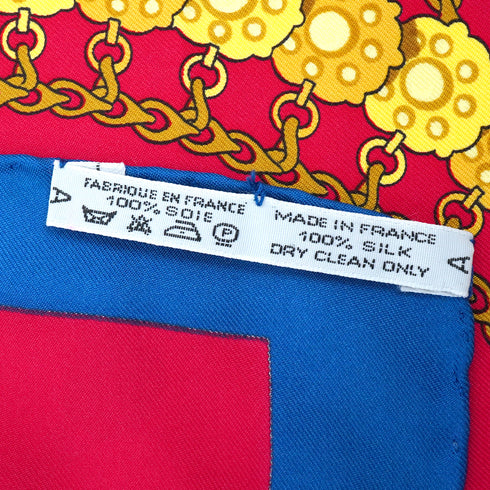HERMES CARRE 90 SCARF KOSMIMA RED MULTICOLOR SILK 90345079