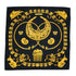 HERMES CARRE 90 SCARF LES CAVALIERS D'OR BLACK GOLD SILK 90342739