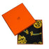 HERMES CARRE 90 SCARF LES CAVALIERS D'OR BLACK GOLD SILK 90342739