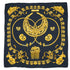 HERMES CARRE 90 SCARF LES CAVALIERS D'OR BLACK GOLD SILK 90343255