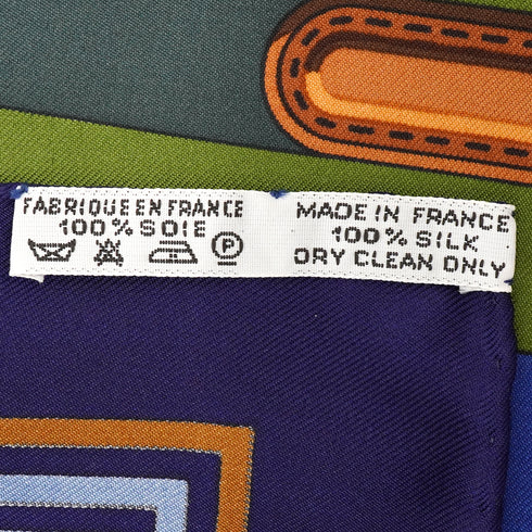HERMES CARRE 90 SCARF LES SANGLES MULTICOLOR SILK 90345076